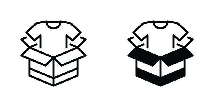 Clothing Delivery Package Vector Line Icon for Retail and Ecommerce