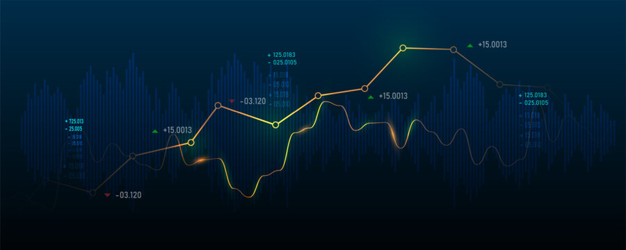 stock market growth trading graph financial chart financial growth of exchange