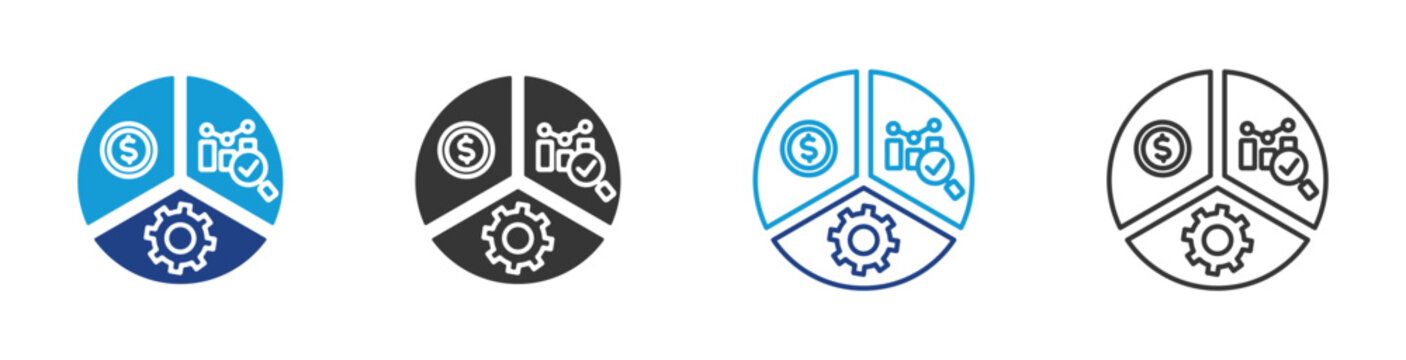 Business Impact Analysis (BIA) icon set multiple style collection