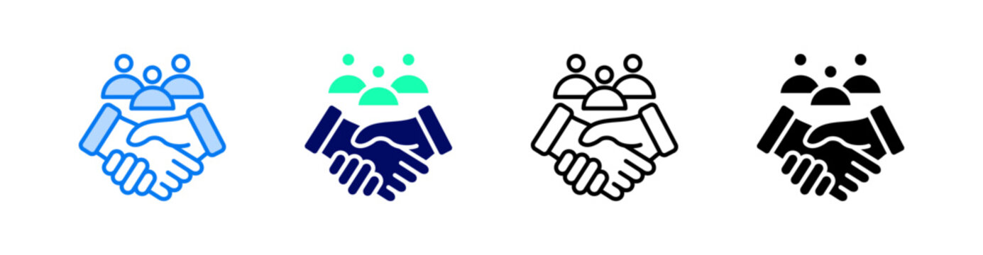 Relationship Multiple Style Icon Set Vector 
