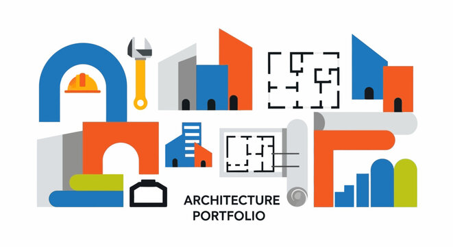 Architecture design elements and symbols.