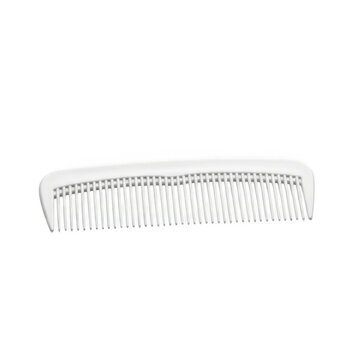 Wide toothed white comb isolated on transparent background