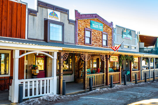 Bright Colorful Shops and Market Buildings in Cloudcroft New Mexico