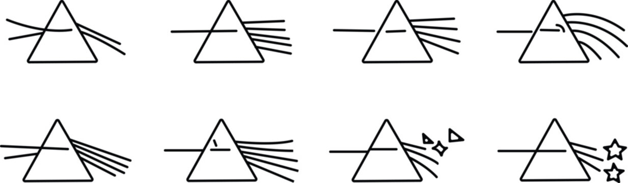 Optical illusions series of triangles with varying perceived motion