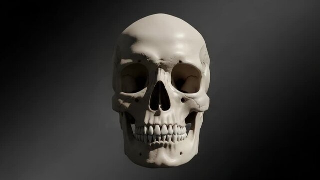 Realistic Human Skull Side Profile