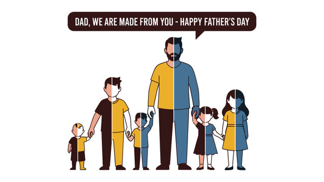 Father's Day Dedication: A graphic art dedicated to fathers. a visual celebration of the paternal bond, depicted with illustrative style, representing lineage and familial connection.