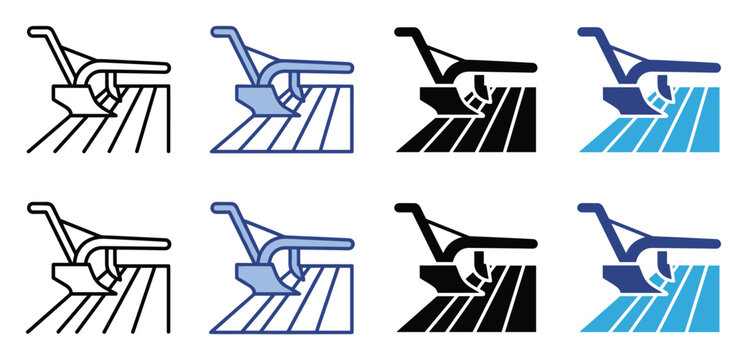 Agriculture farm plow cultivation tool symbol for harvest tillage season planting and rural farming graphics