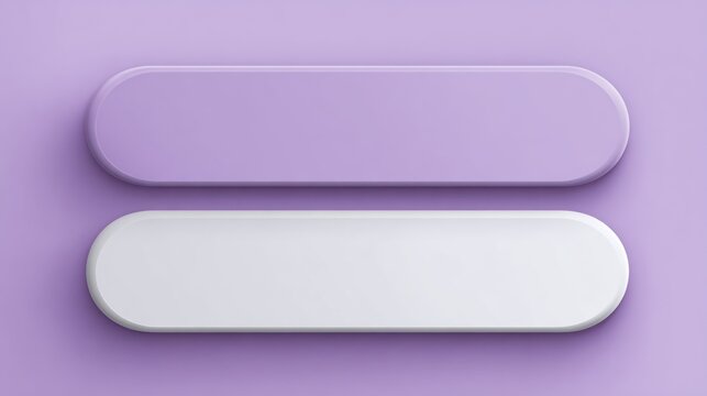 Two elongated, rounded rectangular placeholders rest against a soft lilac background with subtle depth.