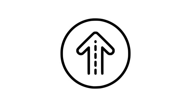 Simple black vector graphic of an upward arrow symbol
