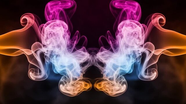 Symmetrical Pink and Blue Ink Smoke