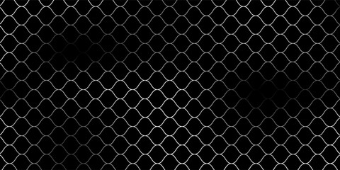 Fishing net seamless pattern. Soccer and football gates mesh. Fishnet texture. Basketball hoop and hockey net pattern. Sportswear texture. Chain link fence. Vector illustration on black background. © mas