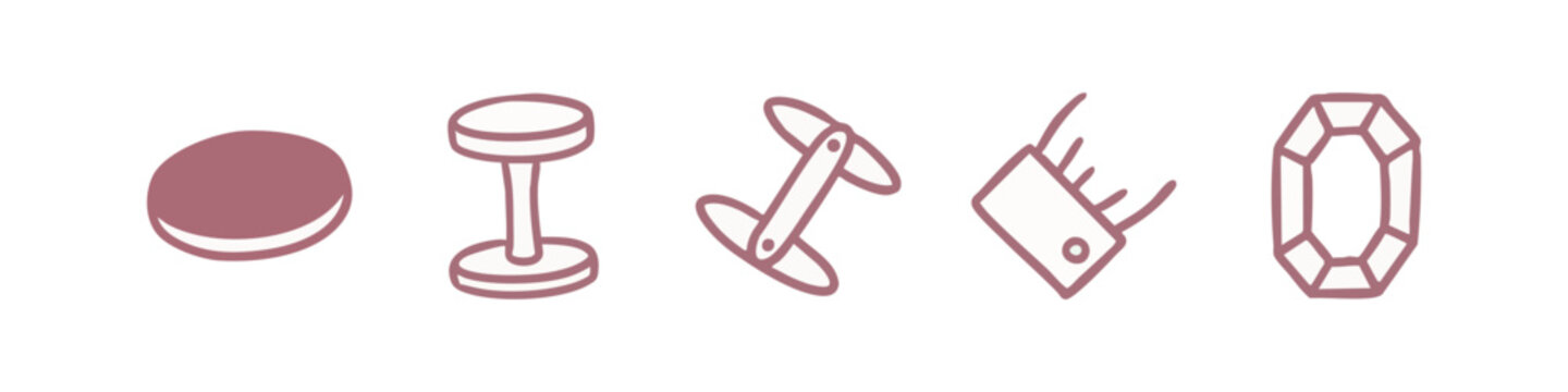 Doodle Icons of Abstract Shapes and Gems