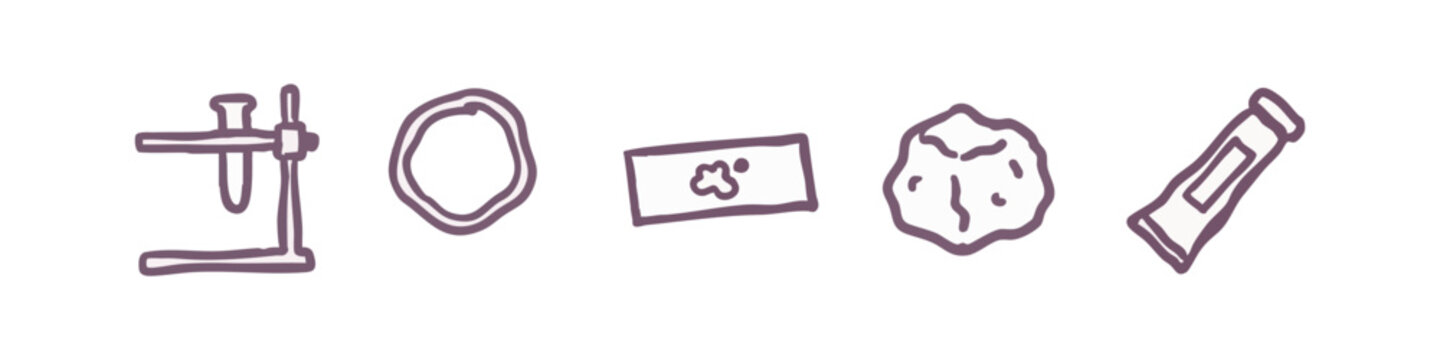 Scientific Laboratory and Biology Research Icons Hand Drawn