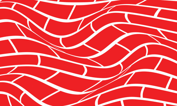 abstract red brick wall wave pattern perfect for banner poster background.