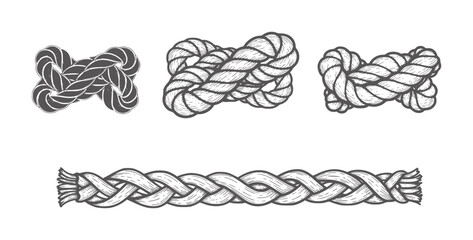 Of braided rope knots and a rope border texture vintage © Mehedi