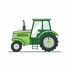 Obraz premium Green Tractor Illustration