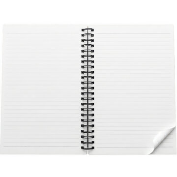 Spiral binding with black lines on a white paper