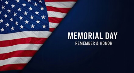 Fototapeta premium American flag with memorial day text honoring heroes and remembering sacrifice