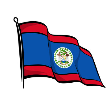 artistic handdrawn belize flag illustration