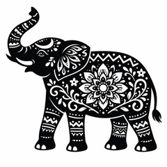 Obraz premium Flower pattern Elephant Mandala Silhouette Vector for Intricate Designs