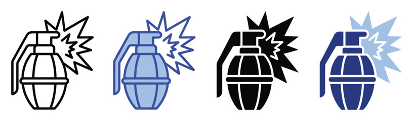 Obraz premium Grenade explosion icon representing danger warning military weapon symbol for graphic interface design