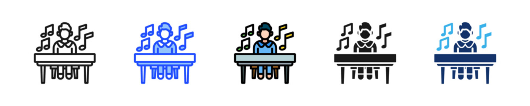 Music Lesson Icon Collection With Multiple Styles