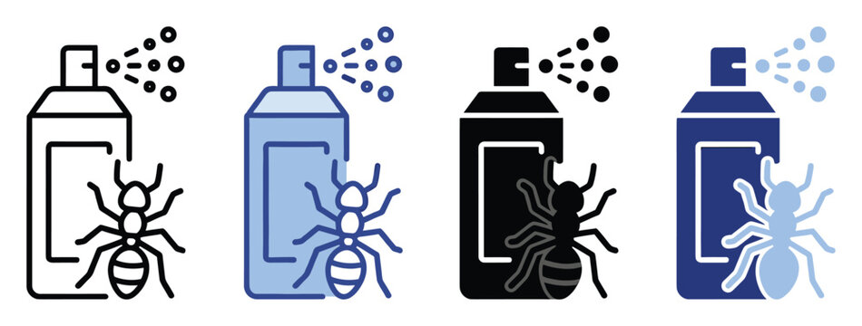 Aerosol spray can with an ant icon representing pest control and insect extermination applications