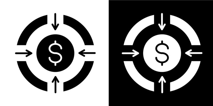 Competitive Market Adaptation Icon Set White Glyph Style Collection 
