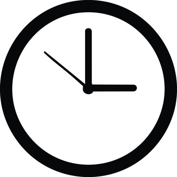 Black and white analog clock showing time at 3:00 three o'clock