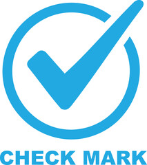 Blue check mark with circular background, and text below circle © MD. IDRICH