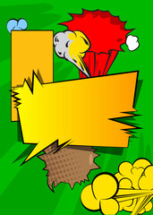 Fototapeta premium Cartoon background, comic book backdrop. Retro vector comics pop art design.