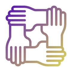 Obraz premium Solidarity icon illustration. This is a vector single icon with a line gradient style. It is suitable for various purposes, including website design, mobile app design, and logo design.