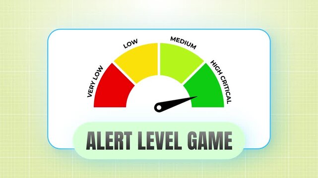 Gamified User Interface Showing Alert Level Game Status 4k video