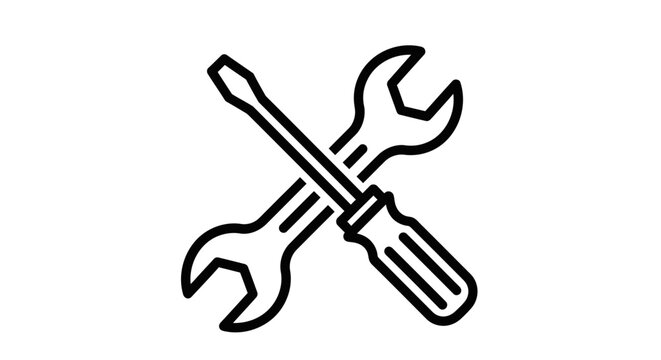 Crossed wrench and screwdriver tools.