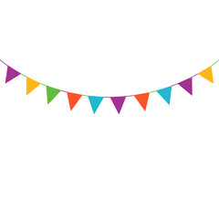 Fototapeta premium Colorful party bunting flags on a string