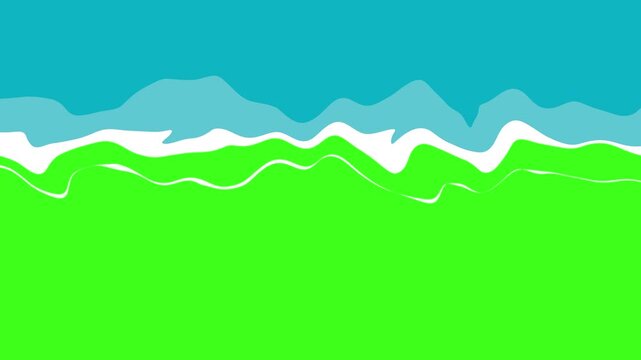  2d motion wave water transition animation video on green screen