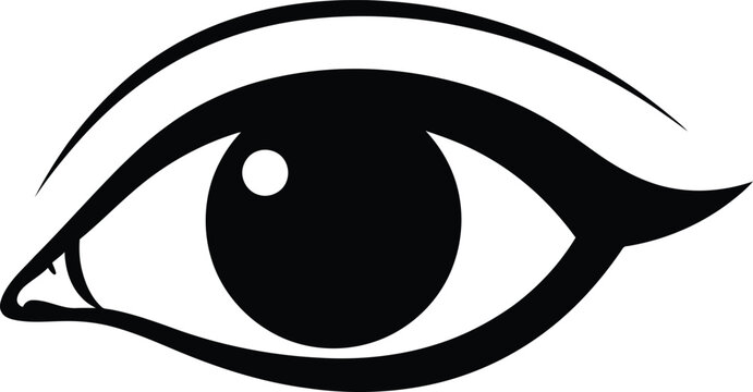 Black Eye Illustration on White Background