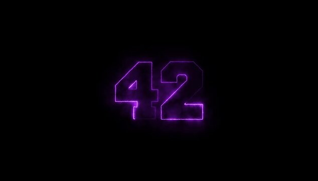 Number 42 Haze Animation on Black Background
