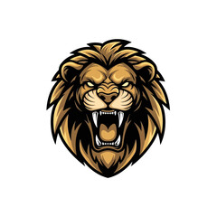 Obraz premium Fierce Lion Head Roaring Aggressively.
