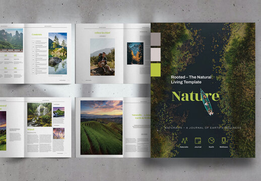 Clean Olive Green Nature Editorial Brochure Layout