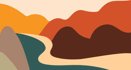 abstract minimal nature mountain landscape © yogi