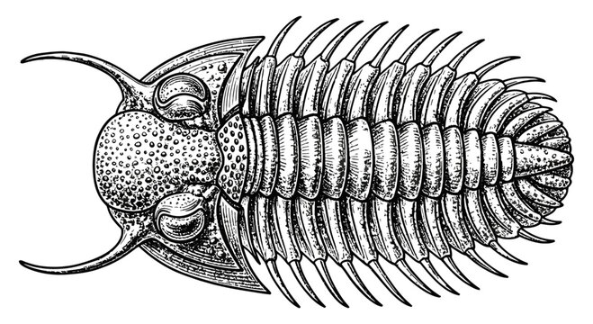 Ancient trilobite fossil with distinctive spines and antennae