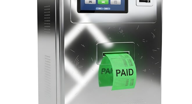 Close up of a parking meter with paid ticket