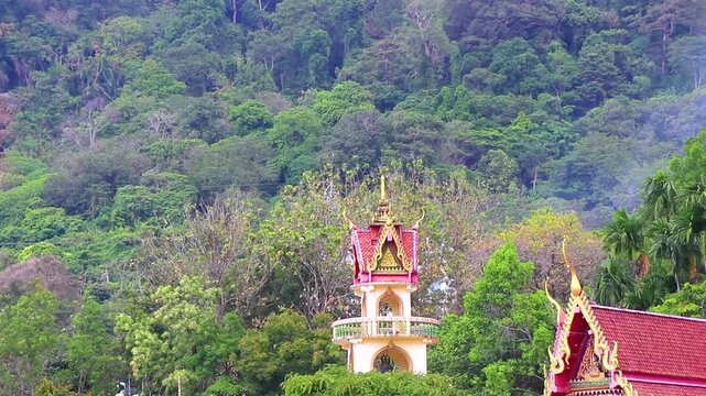 Suwankeereewong Temple wat golden Buddhist tower in Patong Phuket Thailand.