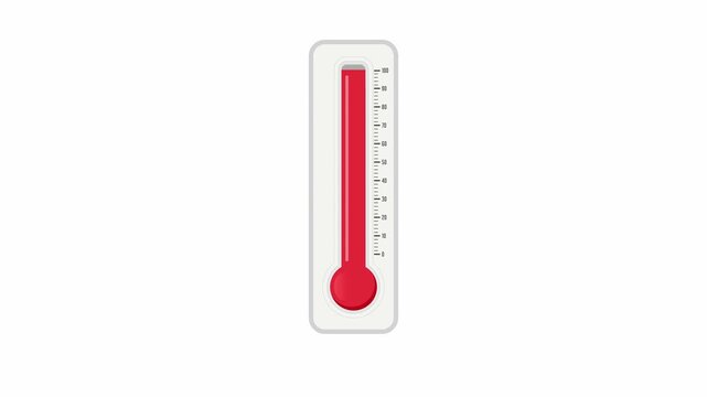 Animation of a thermometer going from a hot temperature
