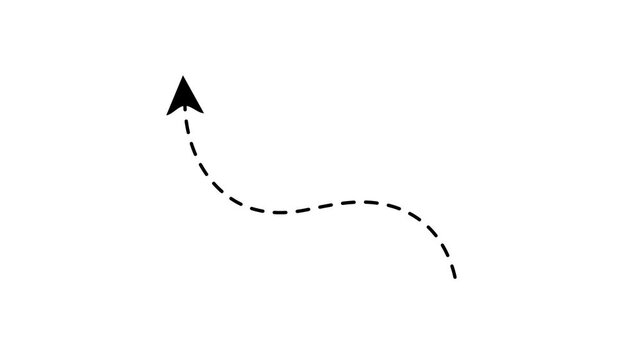 Dotted Up arrow animation. dotted arrow moving upward motion. dashed arrow pointing 4k video footage.