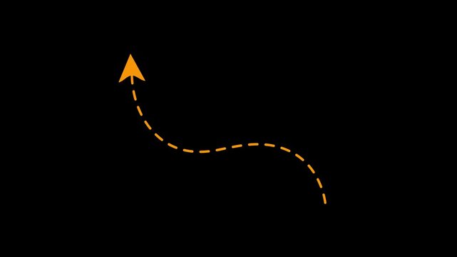Dotted Up arrow animation. dotted arrow moving upward motion. dashed arrow pointing 4k video footage.