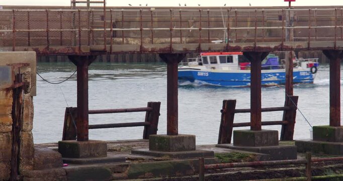 Old derelict pier entrance to Shoreham harbour
