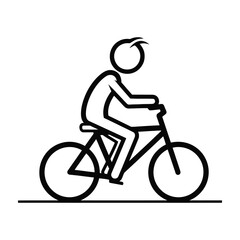Obraz premium Man riding bicycle, cycling outdoors recreational activity