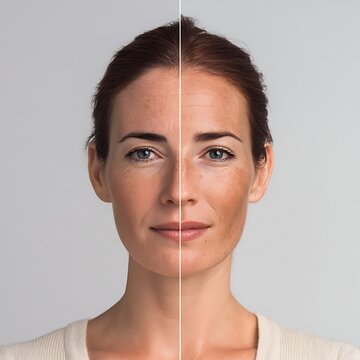 before after patch test reaction, irritation vs normal skin, dermatology testing concept,